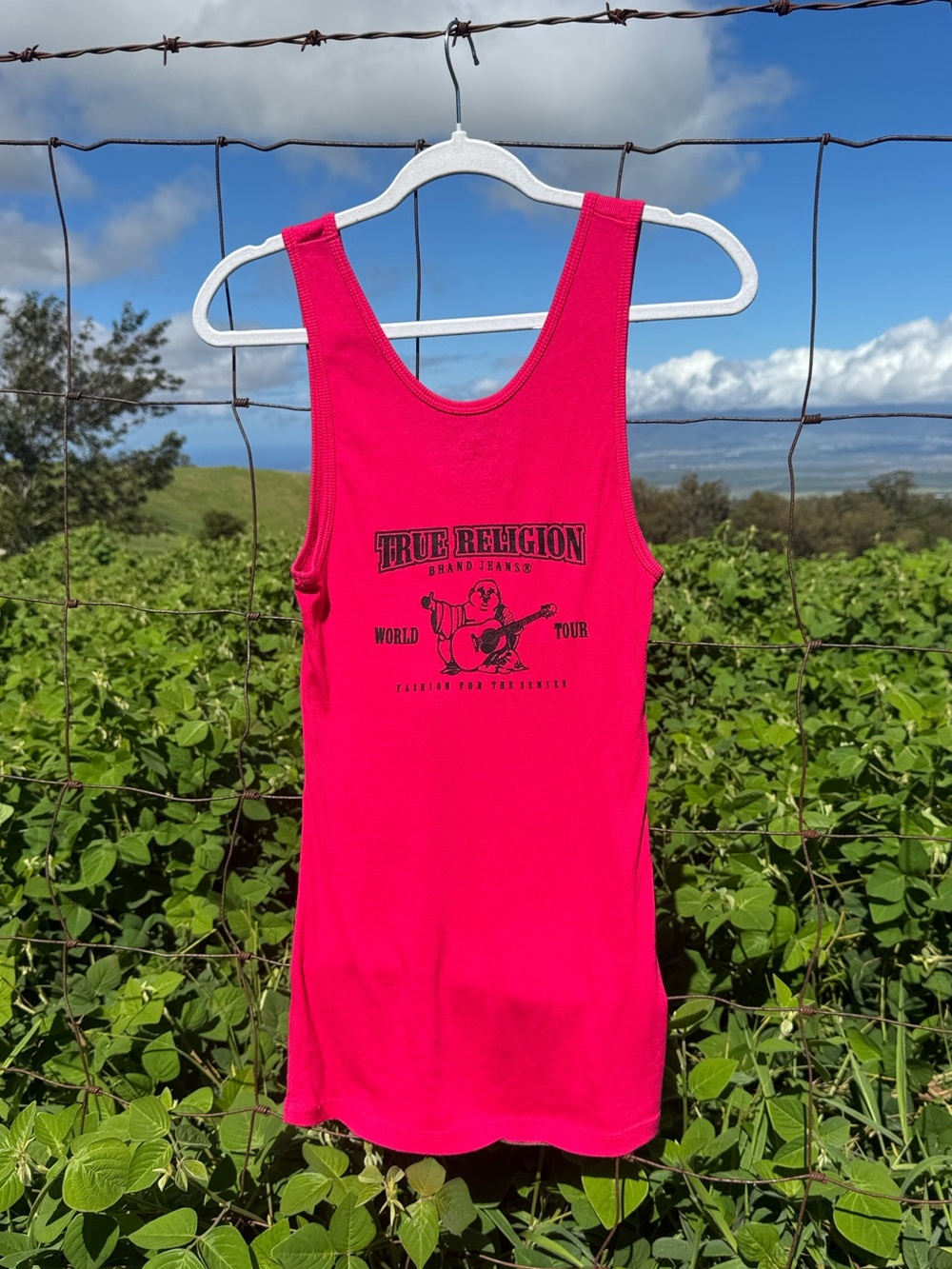 Y2K grunge Pink True Religion Jeans Ribbed Tank Top Large